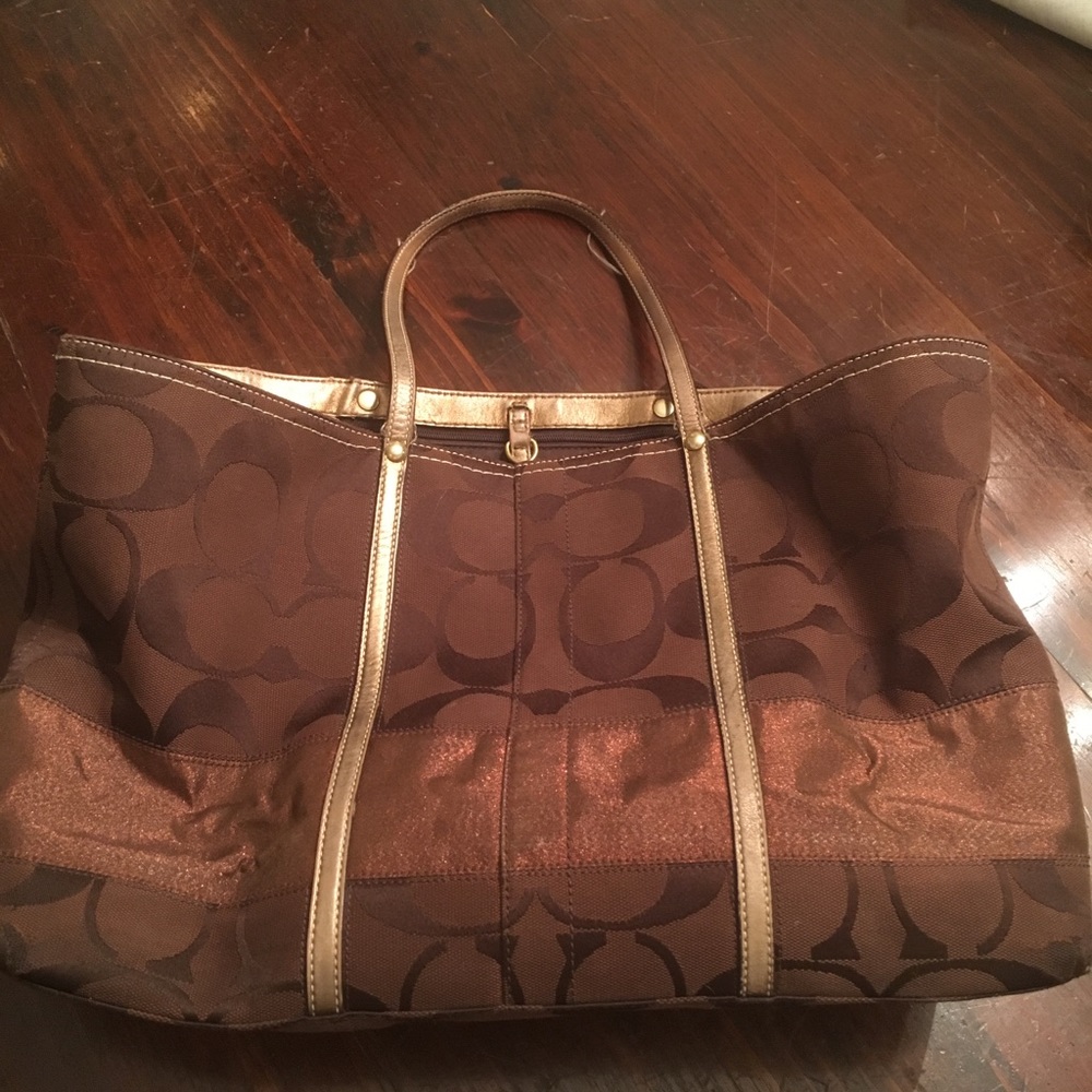 Coach signature tote, chocolate